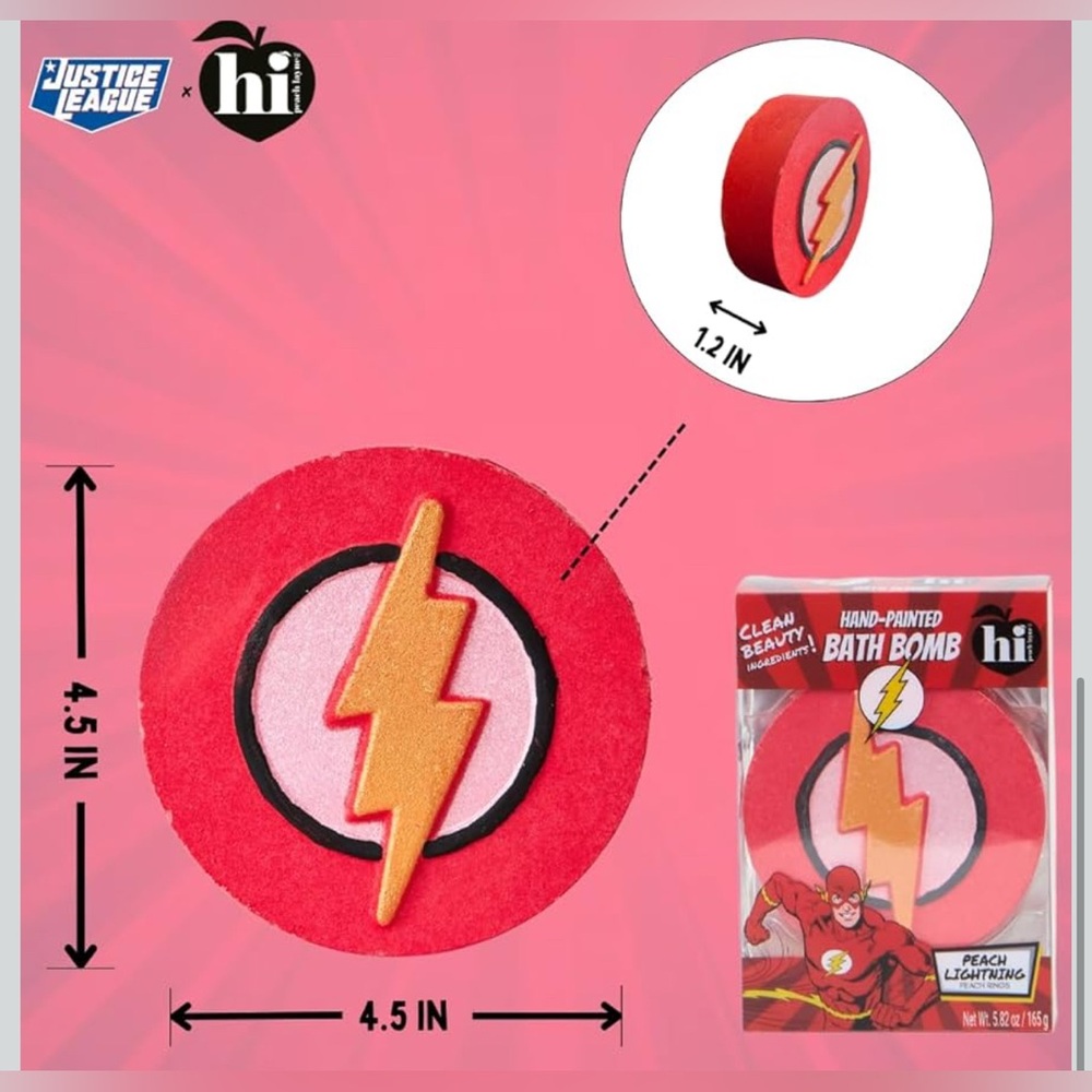 Hi Peach Layne - Hand Painted Justice League bath Bombs - Clean Ingredients! - Picture 4 of 16